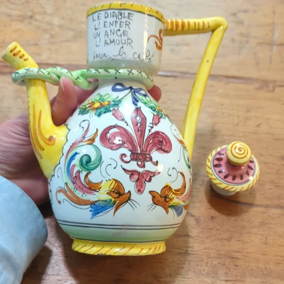 Mid Century Majolica Espresso Pitcher - Picture 2 of 10